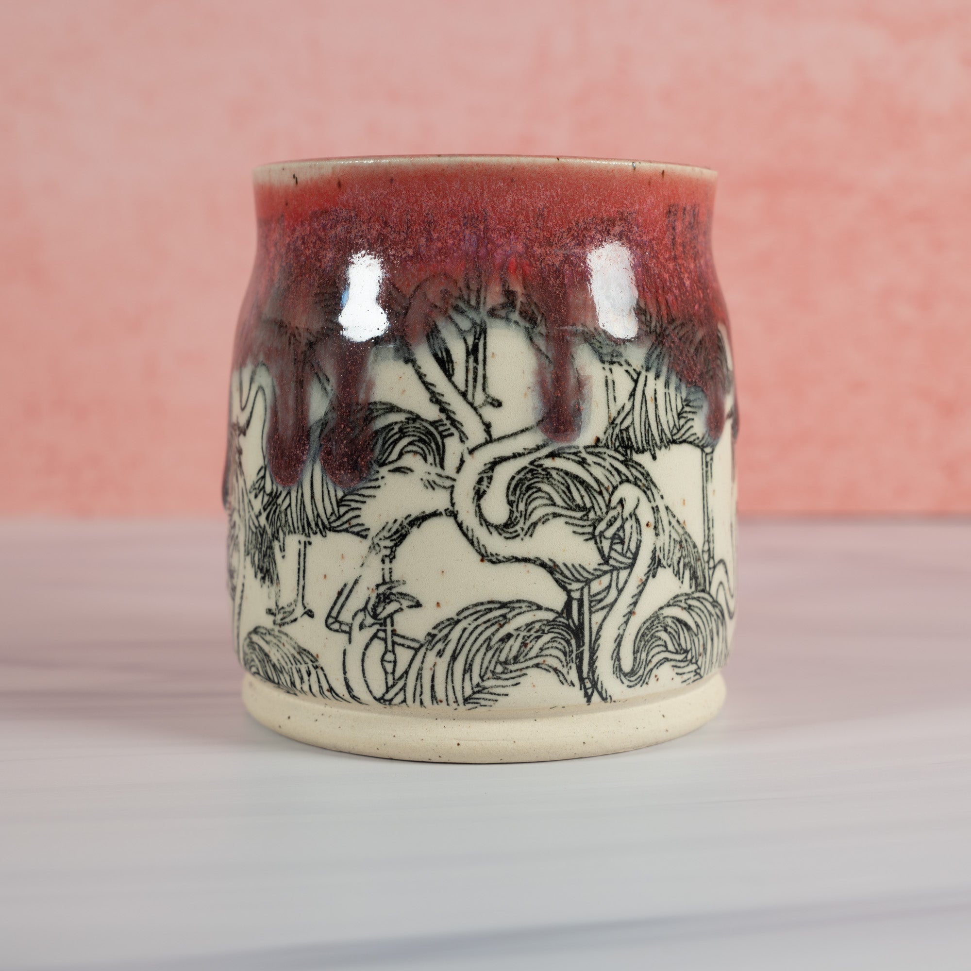 Handmade Pink Flamingo Mug