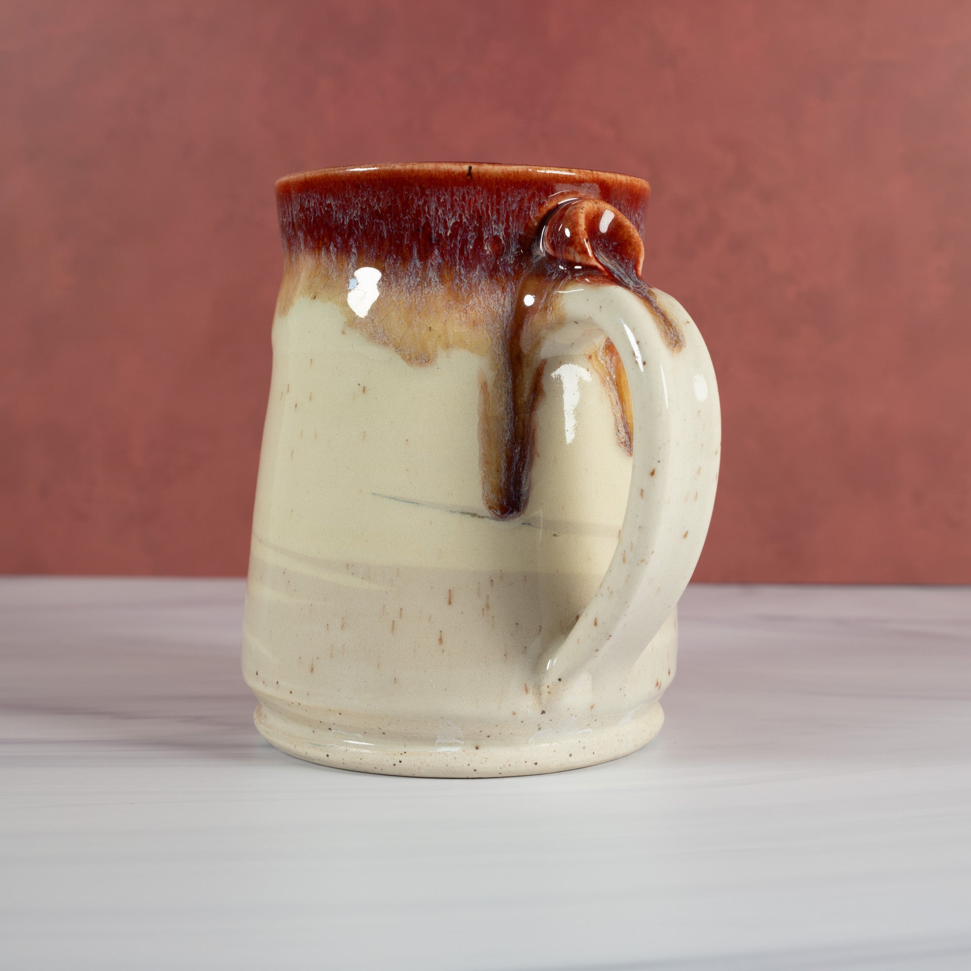 Handmade Marbled Red Beer Stein