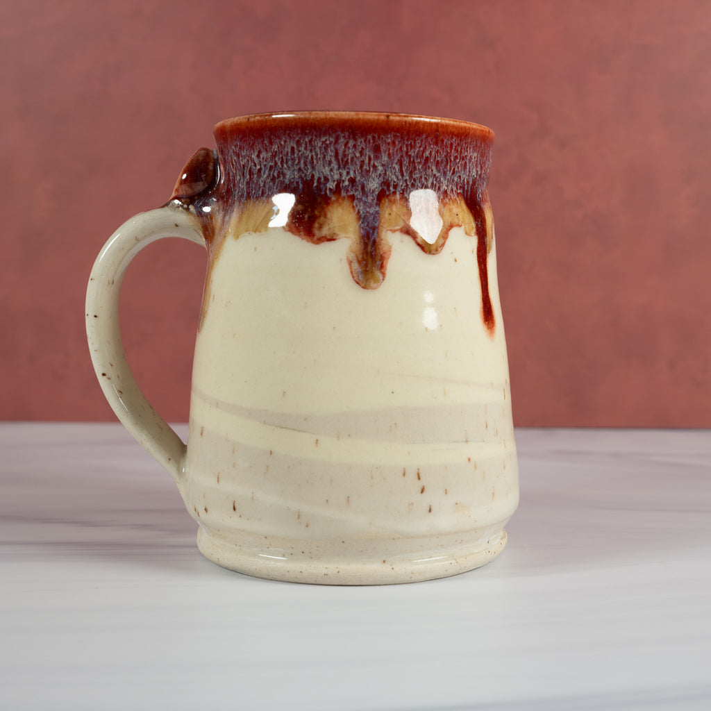 Handmade Marbled Red Beer Stein