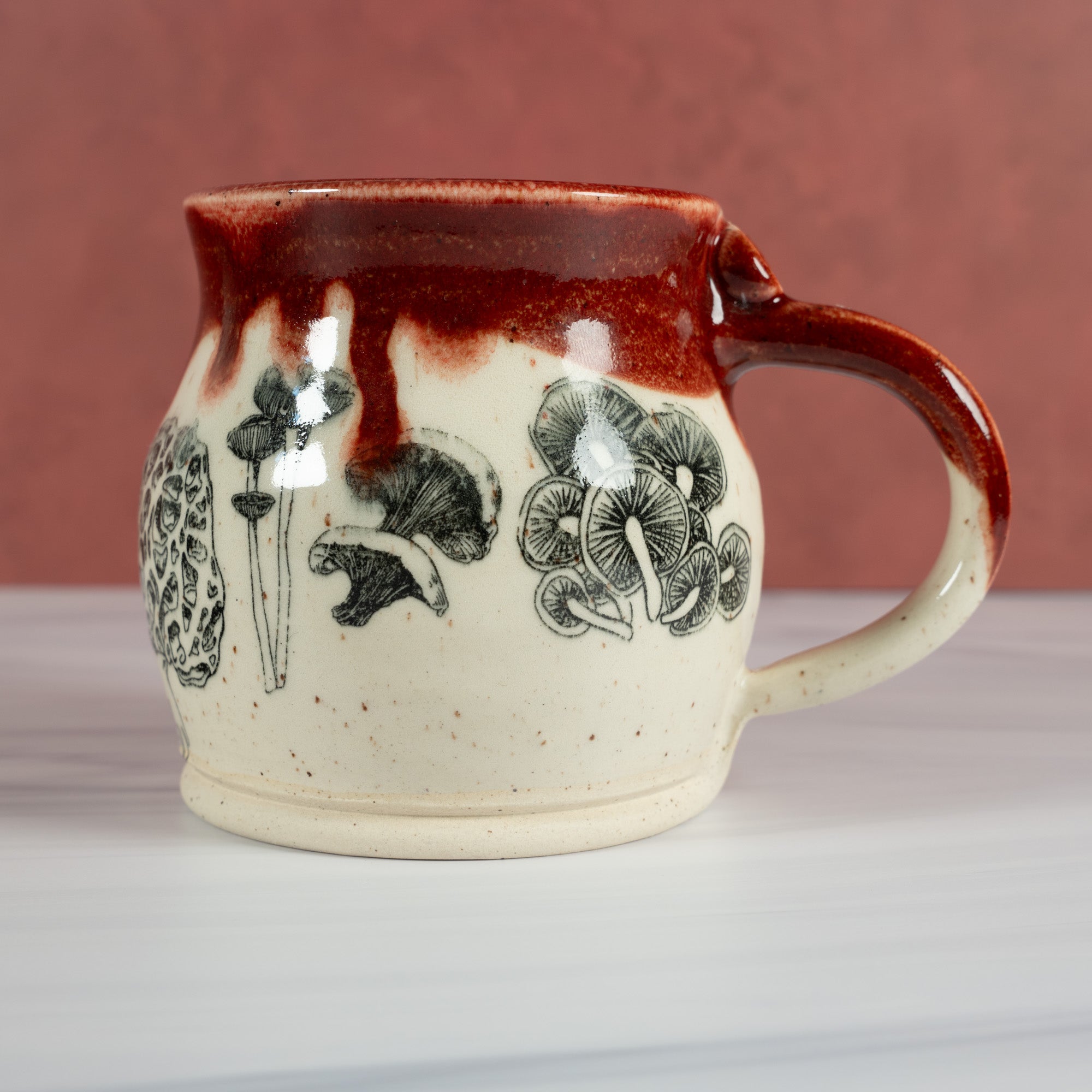 Handmade Red Mushroom Mug