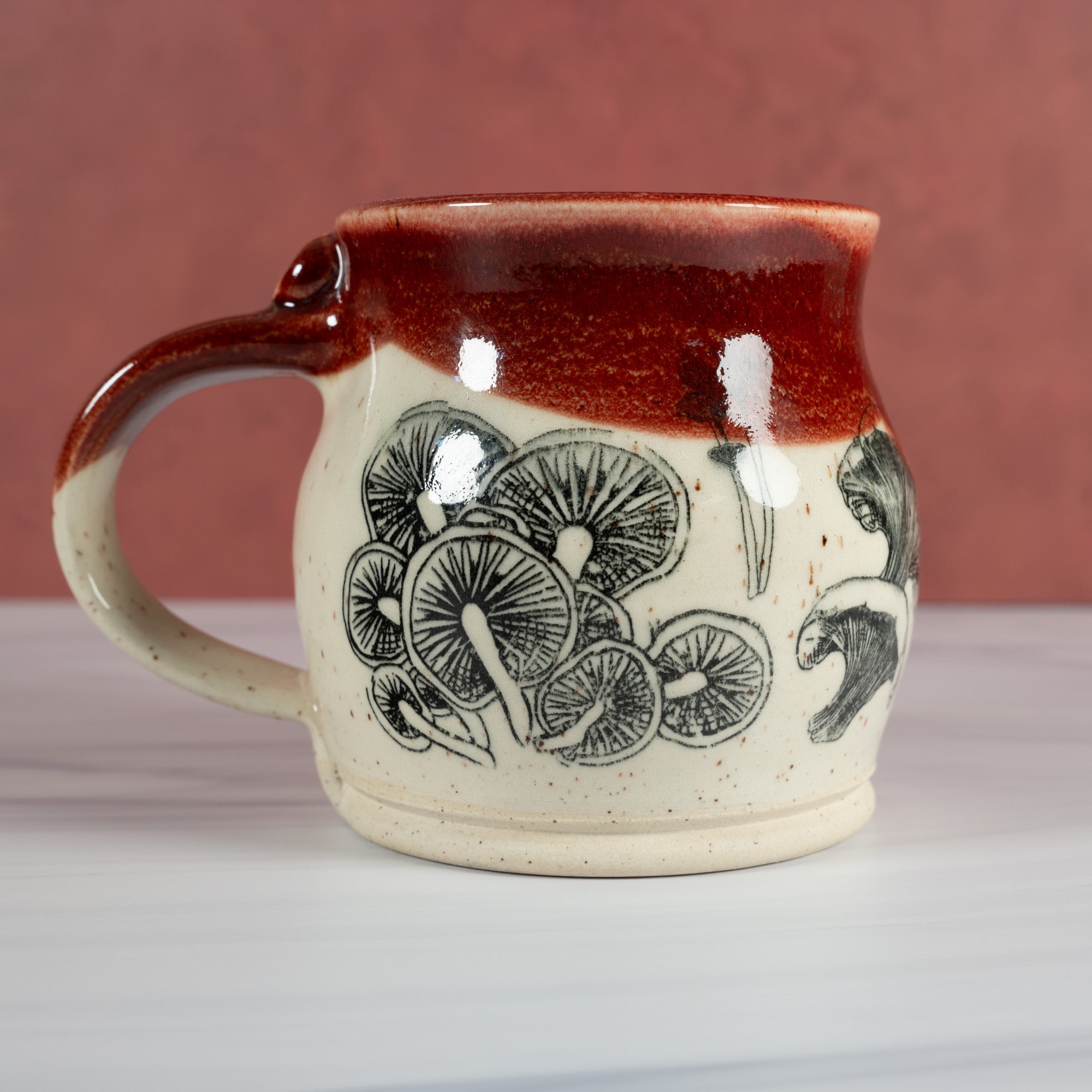 Handmade Red Mushroom Mug