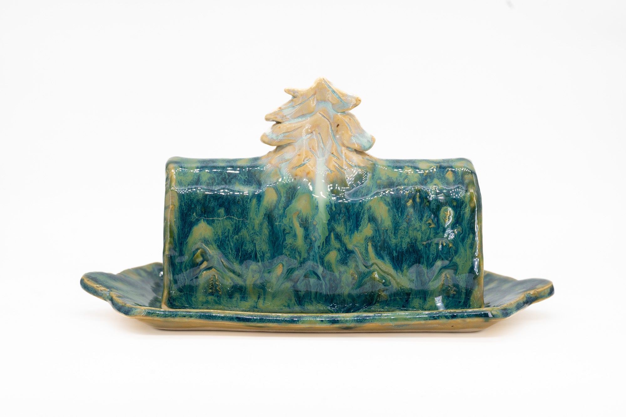 Snowy Tree Butter Dish